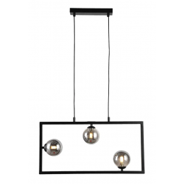 PENDENTE BALANÇO PRETO E FUME (C)60CM (A)30CM 3XG9 75W - TR003B