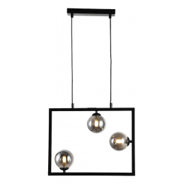 PENDENTE BALANÇO PRETO E FUME (C)45CM (A)35CM 3XG9 75W - TR005B