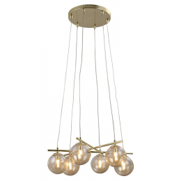 PENDENTE ASTA DOURADO E CHAMPAGNE (D)50CM (A)18CM 6XG9 150W - OD039G