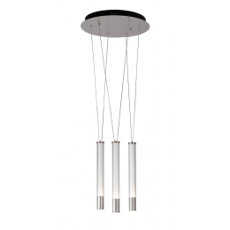 PENDENTE ÁGUA NICKEL E TRANSPARENTE E BRANCO (D)40CM (A)38.5CM 3X7W 3000K 9 - RE015M