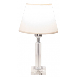 BASE PARA ABAJUR KRISTALO CROMADO E TRANSPARENTE (C)8CM (L)8CM (A)27CM 1XE27 40W - XL002