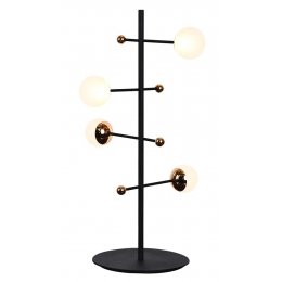 ABAJUR FUXICO DOURADO E PRETO E BRANCO (D)28CM (A)52CM 4X3W 3000K 600LM - JU004