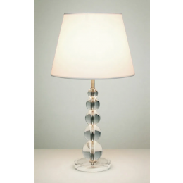 BASE PARA ABAJUR CRILY CROMADO E TRANSPARENTE (D)14CM (A)39CM 1XE27 40W - TE0127