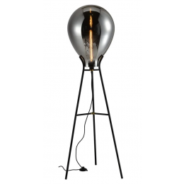 COLUNA CAJU PRETO E CROMADO (D)40CM (A)154CM 1XE27 40W - RZ004