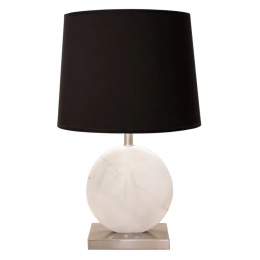 BASE PARA ABAJUR BIAGIO NICKEL E BRANCO (D)22CM (L)12CM (A)37CM 1XE27 40W - GL016WN