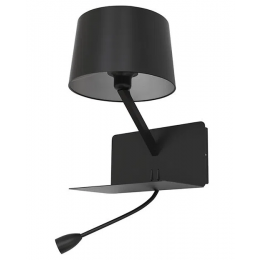ARANDELA TUTI PRETO E PRETO (C)26CM (L)35CM (A)36CM 1XE27 + LED 43W - ML011B