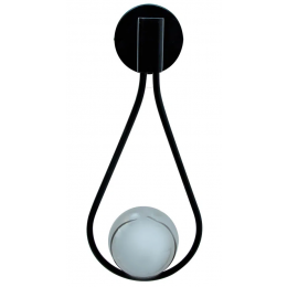 ARANDELA PINGO PRETO E FUME (D)20CM (A)47.4CM 1XG9 25W - TR002B