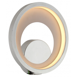 ARANDELA / PLAFON LOOP CROMADO E BRANCO (D)22CM (L)5.2CM 1X10W 3000K 330LM - HM006CR