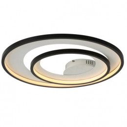 PLAFON DE SOBREPOR LOOP PRETO E BRANCO (D)62 + 42CM (A)5.2CM 1X60W 3000K 1500LM - HM008WB