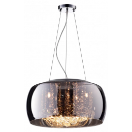 PENDENTE / PLAFON SOHO CROMADO E TRANSPARENTE (D)50CM (A)28CM 6XG9 150W - PD001CR