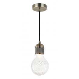 PENDENTE PETIT D 9,3CM X 18,5CM 1XG9 127V / 220V BRONZE E TRANSPARENTE - OP053