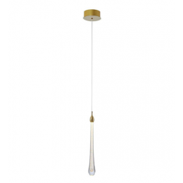 PENDENTE GOCCIA DOURADO E TRANSPARENTE (D)12CM (L) CM (A)41CM 1X3W 3000K 160LM - OC002S