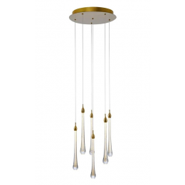 PENDENTE GOCCIA DOURADO E TRANSPARENTE (D)40CM (A)41CM 6X3W 3000K 960LM - OC002L