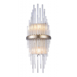 ARANDELA SANSA DOURADO E TRANSPARENTE (D)12CM (A)55CM 2XE14 80W - MR008