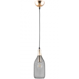 PENDENTE COPPER PRETO E DOURADO (D)12CM (A)31CM 1XE27 40W - XN004G