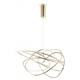 PENDENTE NINHO DOURADO E BRANCO (D)62CM 1X36W 3000K 2880LM - WD017L