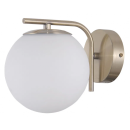 ARANDELA PETIT POA DOURADO E BRANCO (C)20CM (L)15CM (A)17CM 1XE27 BOLINHA 5W - SQ005