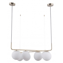 PENDENTE PETIT POA DOURADO E BRANCO (D)90CM (A)28CM 8XE27 BOLINHA 40W - SQ003