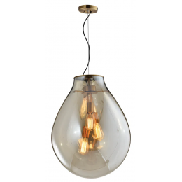 PENDENTE CAJU BRONZE E CONHAQUE (D)48CM (A)63CM 3XE27 120W - RZ001EL