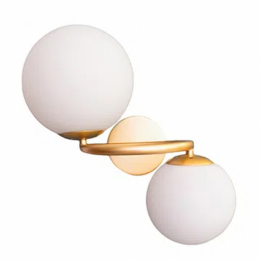 ARANDELA OXALA DOURADO E BRANCO (C)33.5CM (L)26CM (A)39CM 2XG9 50W