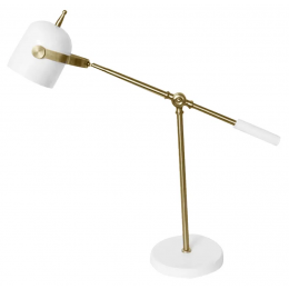 ABAJUR JUJU BRANCO E DOURADO (C)5CM (L)18CM (A)43CM 1X40W BOLINHA