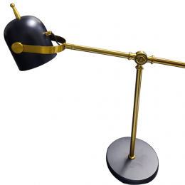 ABAJUR JUJU PRETO E DOURADO (C)5CM (L)18CM (A)43CM 1X40W BOLINHA