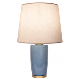 BASE PARA ABAJUR CERAMIKE AZUL E DOURADO (D)21CM (A)32CM 1X40W BULBO