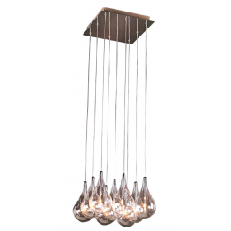 PENDENTE DROP CROMADO E TRANSPARENTE (C)31CM (L)31CM (A)21CM 9XG4 180W - HO1370B