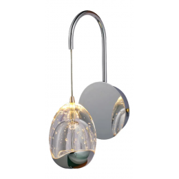 ARANDELA GUTE CROMADO E TRANSPARENTE (C)15,5CM (L)11CM (A)26,5CM 1X4,8W 3000K 288LM LED