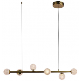 PENDENTE SPIRIT DOURADO E TRANSPARENTE (C)13CM (L)2CM (A)15CM 6X3W 3000K 1080LM LED