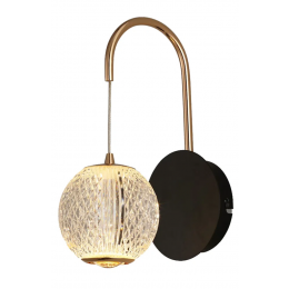 ARANDELA LUCE DOURADO / PRETO E TRANSPARENTE (C)18CM (L)12CM (A)27CM 1X4,2W 3000K 252LM LED