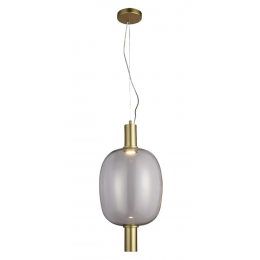 PENDENTE KIRA DOURADO E TRANSPARENTE (D)28CM (A)56CM 1X1W 3000K 300LM LED