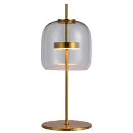 ABAJUR MIA DOURADO E TRANSPARENTE (D)26CM (A)56CM 1X1W 3000K 300LM LED