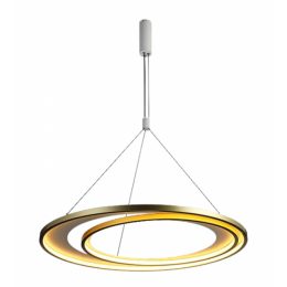 PENDENTE LOOP BRANCO E DOURADO (D)82 + 62CM (A)2,2CM 1X76W 3000K 2280LM LED