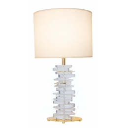 BASE PARA ABAJUR VENETO DOURADO E TRANSPARENTE (C)25CM (L)13CM (A)53CM 1XE27 40W - MI011
