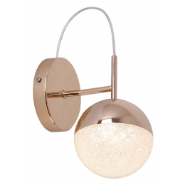 ARANDELA MEDIA LUNA DOURADO E TRANSPARENTE (C)18CM (L)12CM (A)27.5CM 1X6W 3000K 300LM - HM004