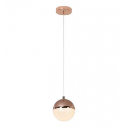 Pendente Media Luna Cobre e Transparente LED 6W - HM003E