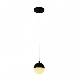 Pendente Media Luna Preto e Transparente (d)12cm (a)13.5cm 1x6w 3000k 300lm - HM003B