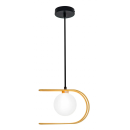 PENDENTE BEAT PRETO E DOURADO (C)26CM (L)12CM (A)18CM  1X25W   G9