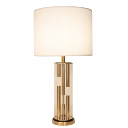 BASE PARA ABAJUR VENETO DOURADO E TRANSPARENTE (D)16CM (A)53CM 1XE27 40W - MI008
