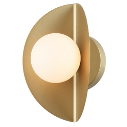 ARANDELA CACAU DOURADO E BRANCO (C)14CM (L)15CM (A)25CM 1XG9 25W - HL009