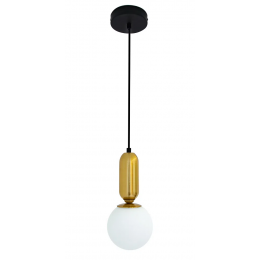PENDENTE CUICA BRONZE E BRANCO (D)15CM (A)31.5CM 1XE27 BOLINHA 40W - HL008S