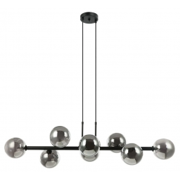 PENDENTE ABAPORU PRETO E FUME (C)34CM (L)110CM (A)28CM 8XG9 200W - HL004B