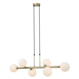 PENDENTE ABAPORU DOURADO E BRANCO (C)92CM (L)30CM (A)23CM 6XG9 150W - HL003W