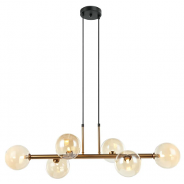 PENDENTE ABAPORU BRONZE E CHAMPAGNE (C)31CM (L)95CM (A)28CM 6XG9 150W - HL003G