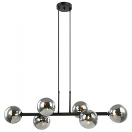 PENDENTE ABAPORU PRETO E FUME (C)31CM (L)95CM (A)28CM 6XG9 150W - HL003B