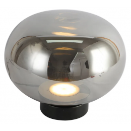 ABAJUR BALLOON PRETO E FUME (L)26CM (A)21,9CM 1X9W 3000K 150LM LED