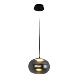 PENDENTE BALLOON PRETO E FUME (L)26CM (A)18,2CM 1X9W 3000K 150LM LED