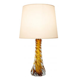 BASE PARA ABAJUR MURANO CROMADO E ÂMBAR (D)11CM (A)35CM 1X40W E27