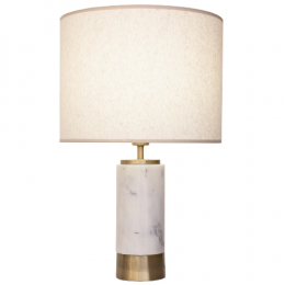 BASE PARA ABAJUR MARMO DOURADO E BRANCO (D)12CM (A)39CM 1XE27 40W - GL001GW